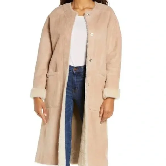 UGG Remy Reversible Shearling Coat 100% Genuine Lamb Shearling - Picture 9 of 15